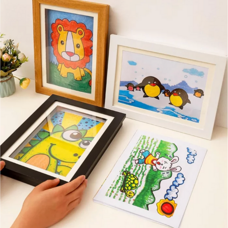 Cadre pour dessins d’enfants – Stockez et exposez +100 dessins – Taille A4