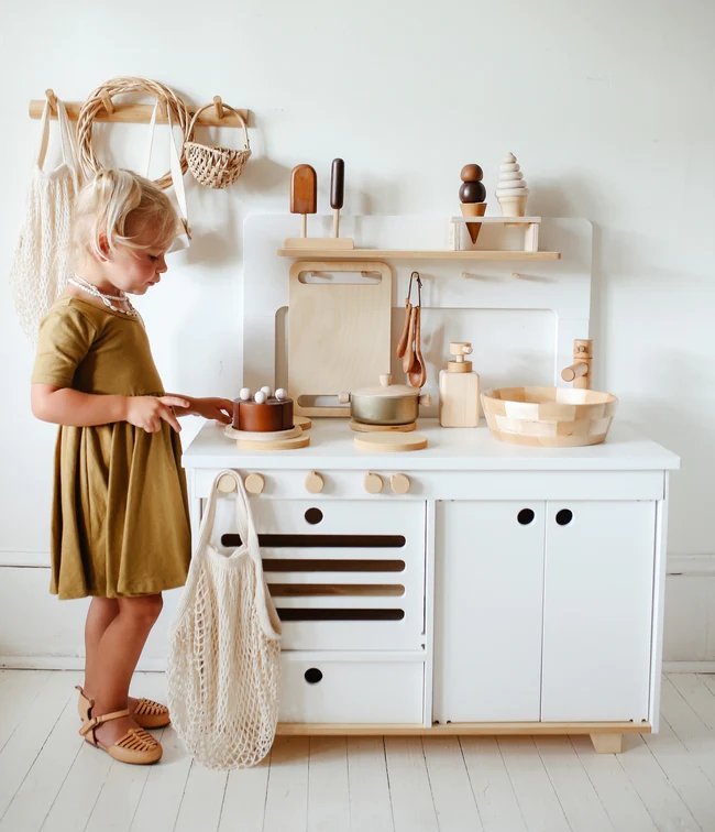 Jeu de cuisine en Bois Fabriquée à la main - Monti Family