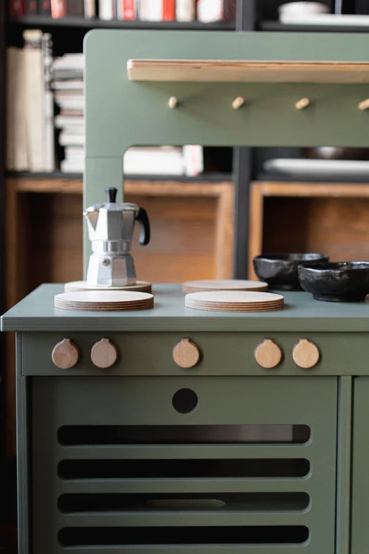 Jeu de cuisine en Bois Fabriquée à la main - Monti Family
