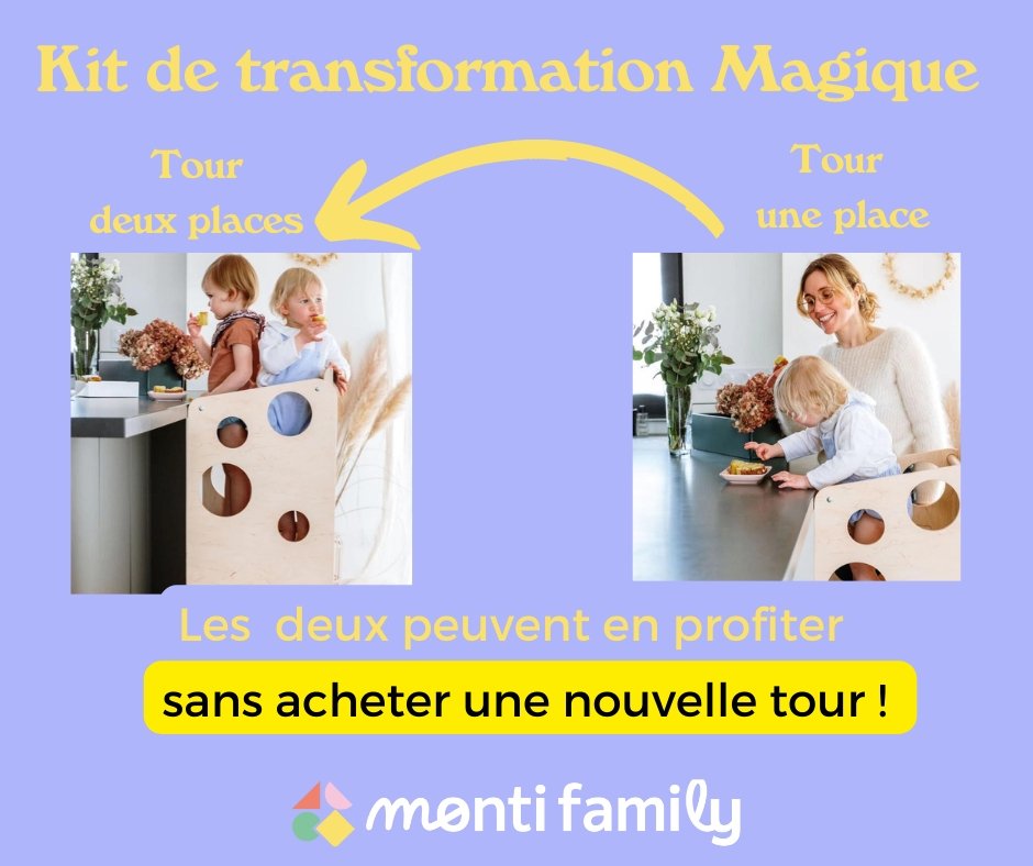 Kit de transformation de la tour 1 place (M)en tour 2 places (XL) - Monti Family